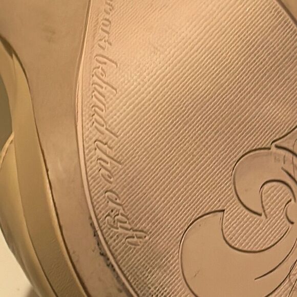 Franco Sarto Womens 10 Dima Block Heel Leather Sandals Beige Tan Ankle Strap New - Picture 11 of 16